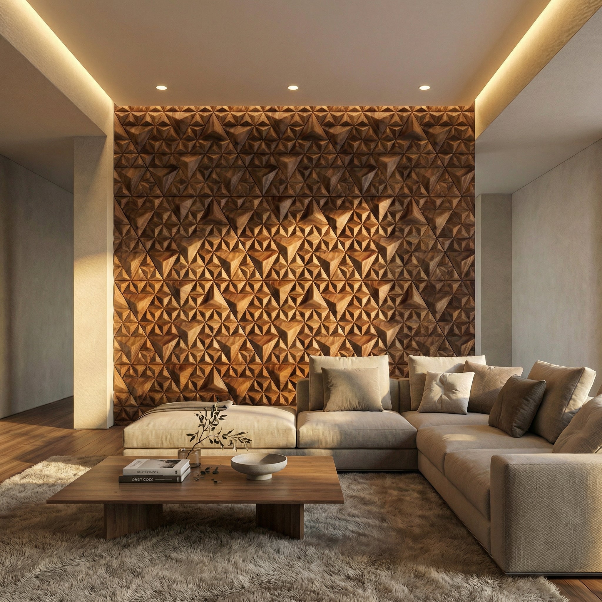 Parallelepiped Wood Mosaic Wall Panel – Articture