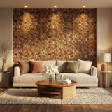 Rubix 3D Wood Wall Panel - Brown Tones (Set of 4 or 12)