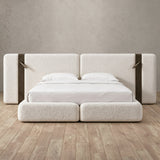 Boucle Off White — Extended Headboard with Integrated Lighting