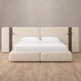 Linen Blend Cream — Extended Headboard with Integrated Lighting