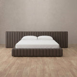 Performance Leather Truffle — Extended Headboard