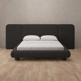 Linen Blend Charcoal — Extended Headboard