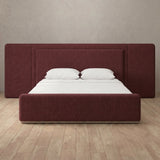 Linen Blend Burgundy — Extended Headboard