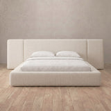 Linen Blend Off White — Extended Headboard