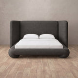 Linen Blend Smoke — Extended Headboard