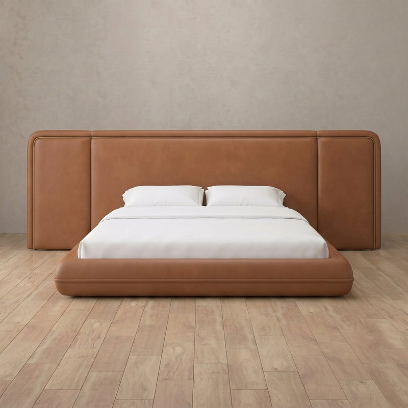 Porter Bed — Performance Leather Cognac