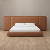 Performance Leather Cognac — Extended Headboard