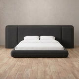 Boucle Smoke — Extended Headboard