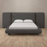 Performance Leather Smoke — Extended Headboard with Integrated Lighting