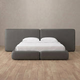 Performance Leather Smoke — Extended Headboard