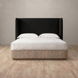 Boucle Charcoal — Full Height Headboard