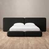 Boucle Charcoal — Extended Headboard