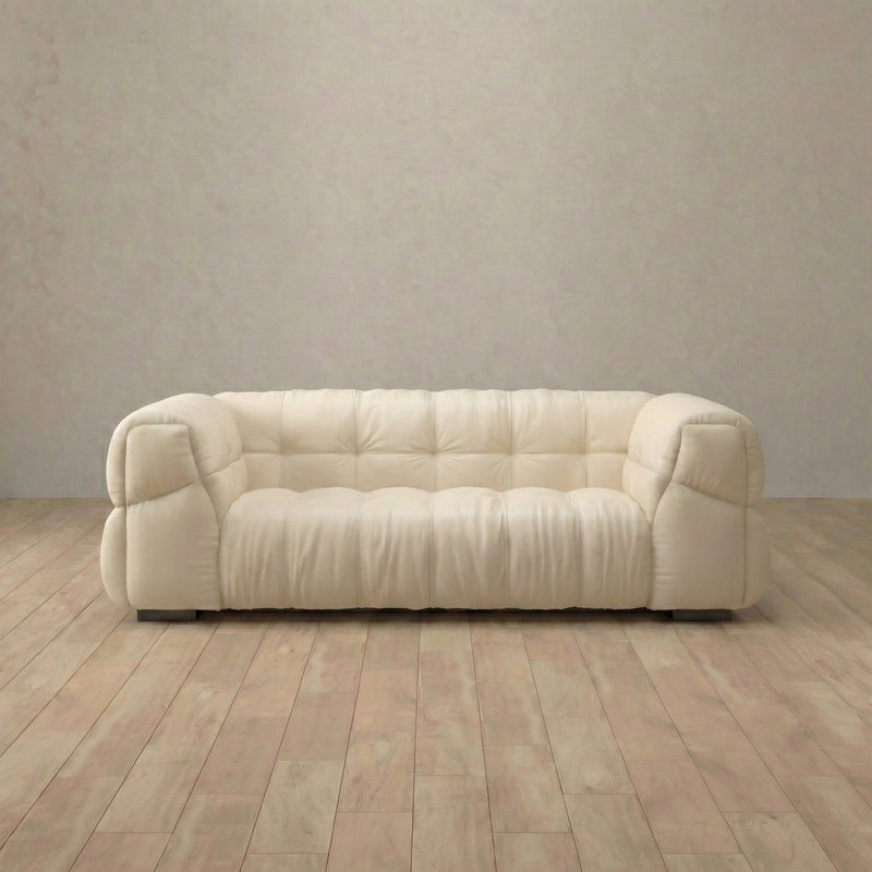 Puff Sofa Loveseat (73") — Cream