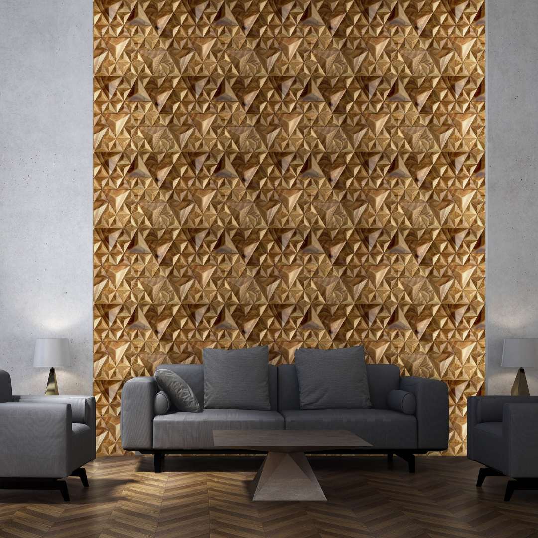 Parallelepiped Wood Mosaic Wall Panel – Articture