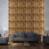 Parallelepiped Wood Mosaic Wall Panel