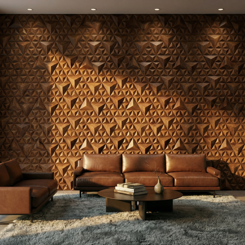 Parallelepiped Wood Mosaic Wall Panel – Articture