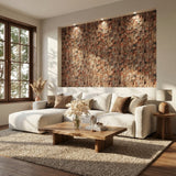 Rubix 3D Wood Wall Panel - Brown Tones (Set of 4 or 12)