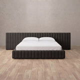 Linen Blend Smoke — Extended Headboard