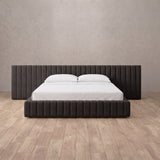 Linen Blend Smoke — Extended Headboard