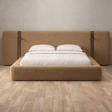 Boucle Toffee — Extended Headboard with Integrated Lighting