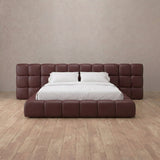 Performance Leather Burgundy — Extended Headboard