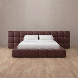 Performance Leather Burgundy — Extended Headboard