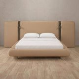 Performance Leather Latte — Extended Headboard with Integrated Lighting
