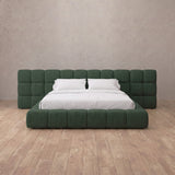 Linen Blend Forest Green — Extended Headboard