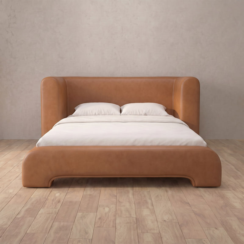 Hudson Bed — Performance Leather Cognac