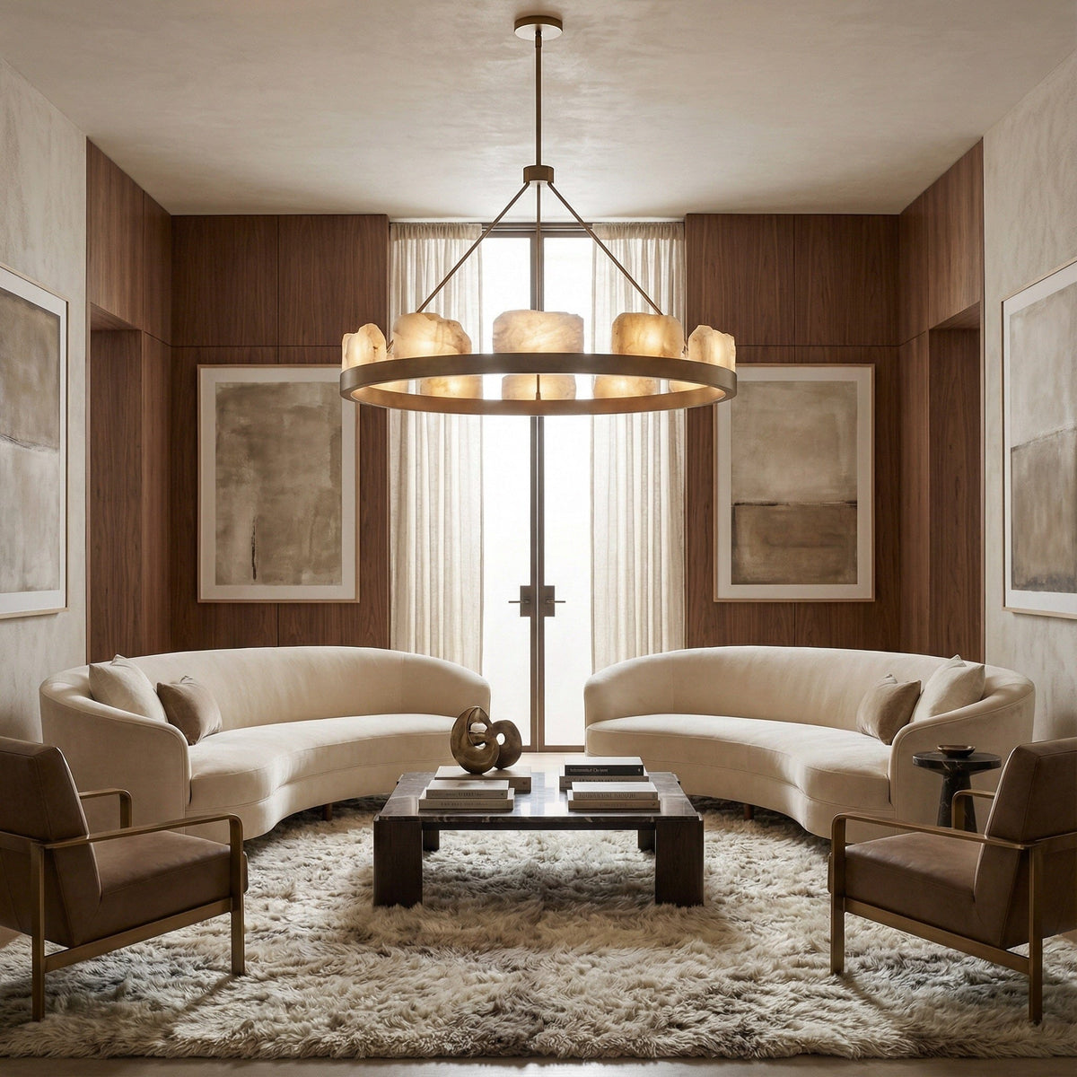 Relic Stone Rectangular Chandelier — lifestyle