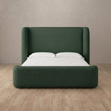Linen Blend Forest Green — Full Height Headboard
