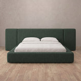 Linen Blend Forest Green — Extended Headboard