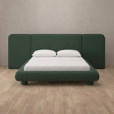 Linen Blend Forest Green — Extended Headboard