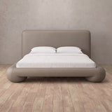 Performance Leather Taupe — Full Height Headboard