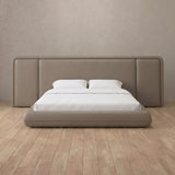 Performance Leather Taupe — Extended Headboard