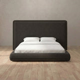 Linen Blend Charcoal — Full Height Headboard