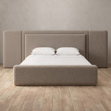 Boucle Taupe — Extended Headboard