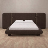 Linen Blend Espresso — Extended Headboard with Integrated Lighting