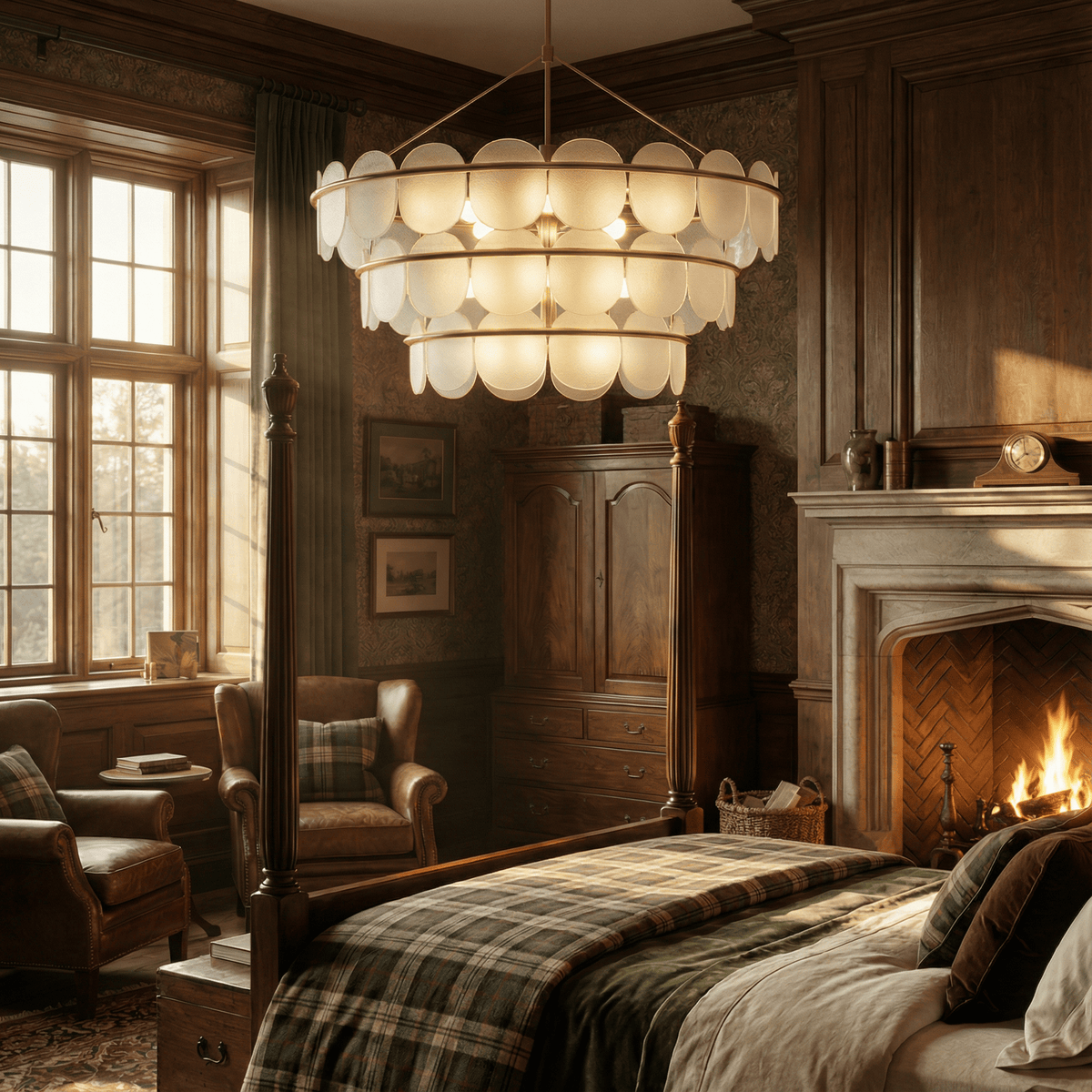 Opaline Rectangular Chandelier — lifestyle