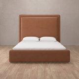Performance Leather Cognac — Full Height Headboard