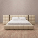 Performance Leather Linen — Extended Headboard with Integrated Lighting
