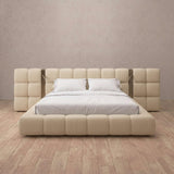 Performance Leather Linen — Extended Headboard with Integrated Lighting