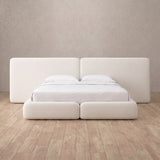 Performance Leather Off White — Extended Headboard