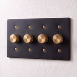 Night Black with Brass::4 Gang