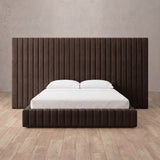 Linen Blend Espresso — Full Height Headboard