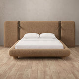 Boucle Toffee — Extended Headboard with Integrated Lighting