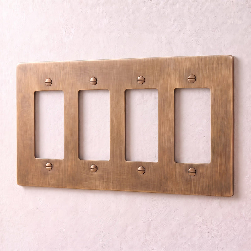 Brass Wall Plate — 4 Gang · Brass