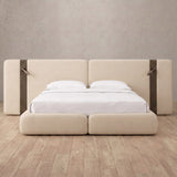 Performance Leather Linen — Extended Headboard with Integrated Lighting