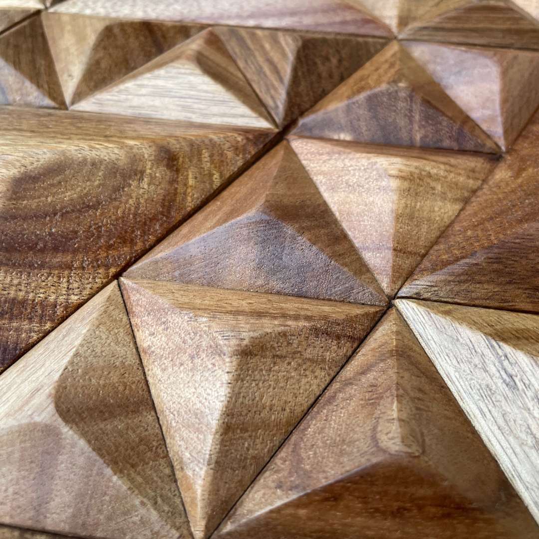Parallelepiped Wood Mosaic Wall Panel – Articture