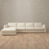 Linen Blend::4 Seater- Right Facing with Chaise  Product Gallery  Ivory Linen Blend